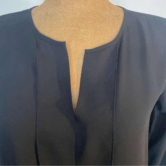 Loft outlet black v-neck long sleeve size xs polyester/rayon - Picture 3 of 6